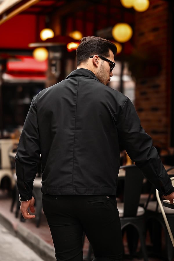 DualPocket Hafif  Mevsimlik Ceket - Siyah