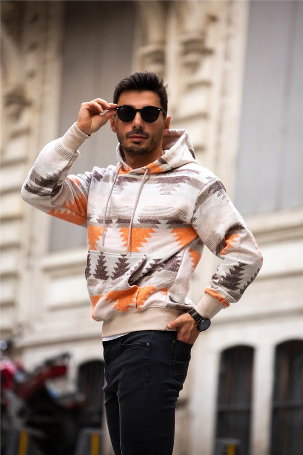 Etnik Desen Oversize Sweatshirt - Hoodie