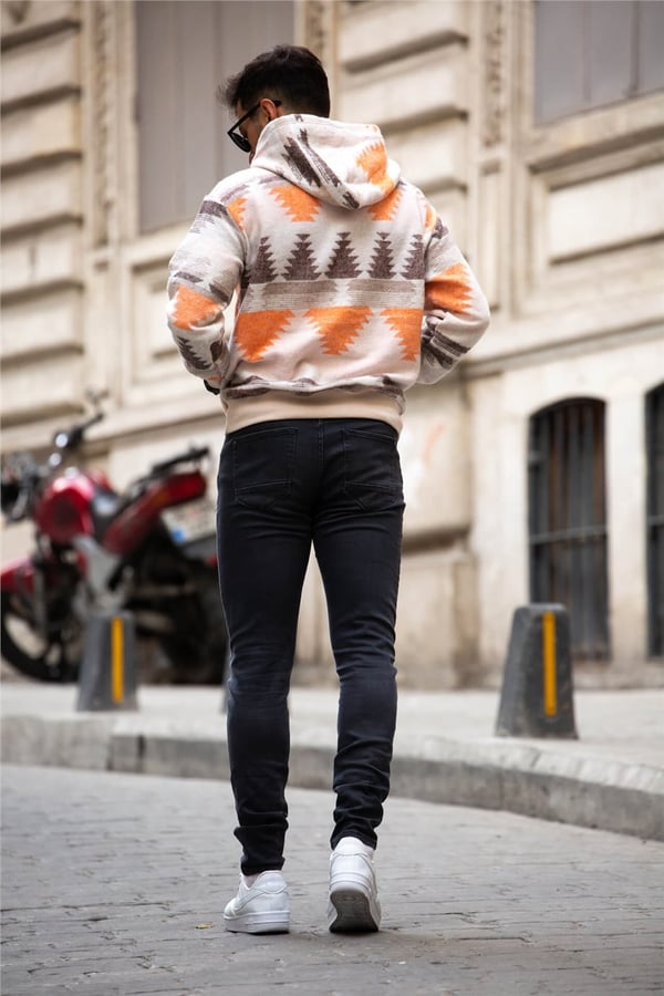 Etnik Desen Oversize Sweatshirt - Hoodie