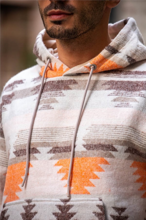 Etnik Desen Oversize Sweatshirt - Hoodie