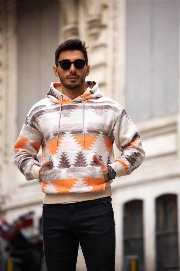 Etnik Desen Oversize Sweatshirt - Hoodie