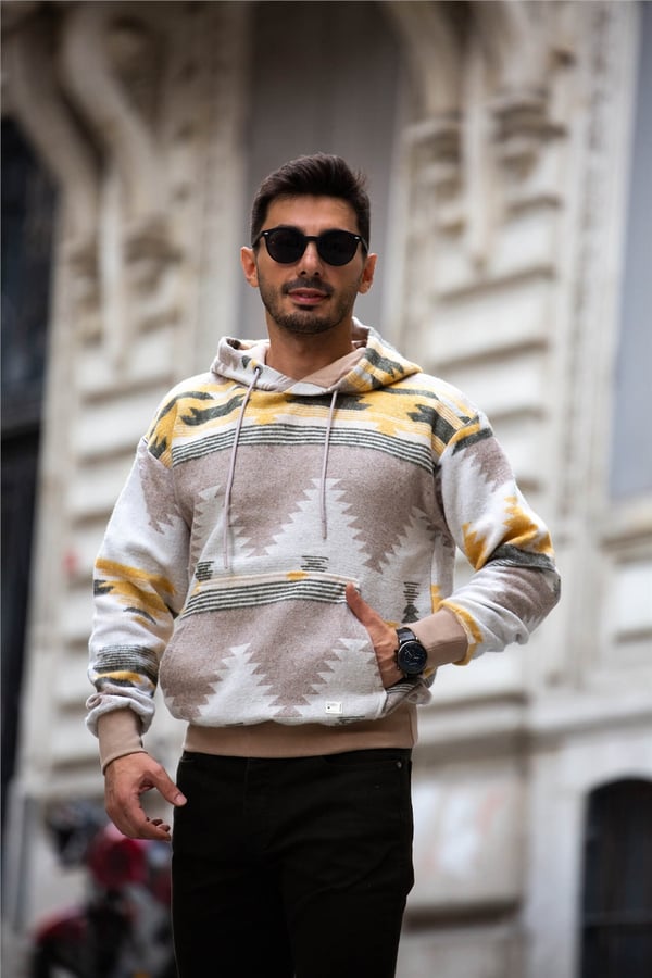 Etnik Desen Oversize Sweatshirt - Hoodie