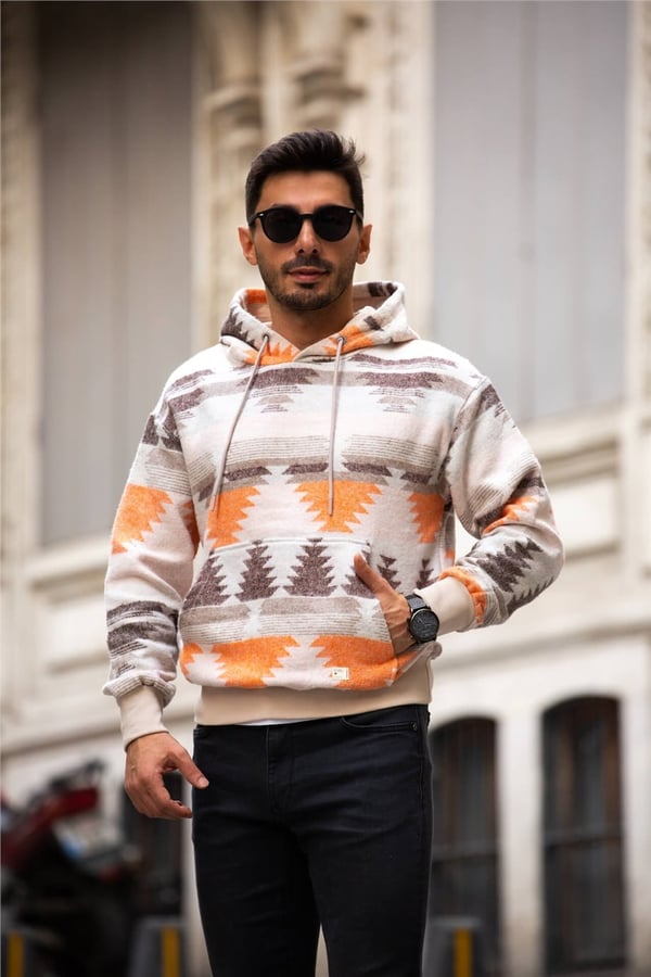 Etnik Desen Oversize Sweatshirt - Hoodie