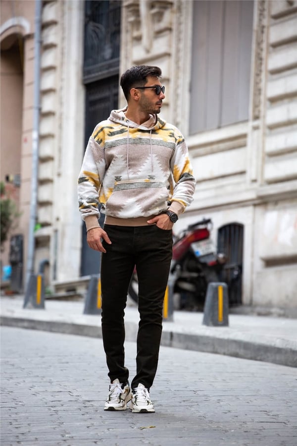 Etnik Desen Oversize Sweatshirt - Hoodie
