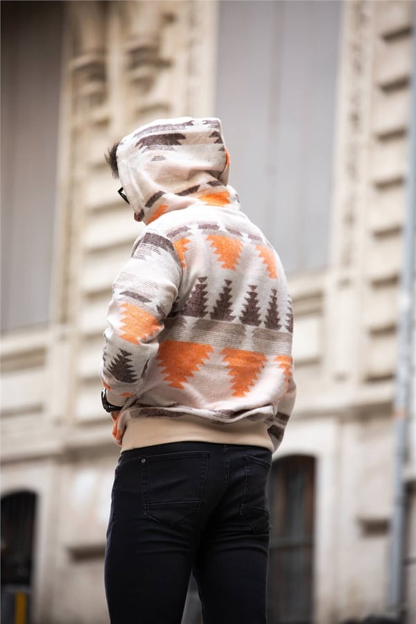 Etnik Desen Oversize Sweatshirt - Hoodie