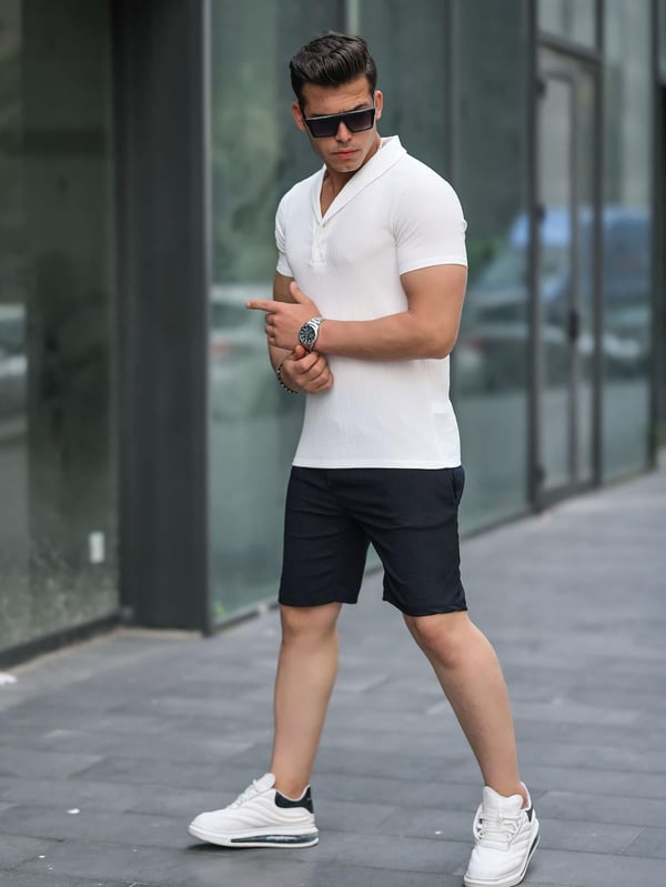 Fitilli Basic Şort - Siyah