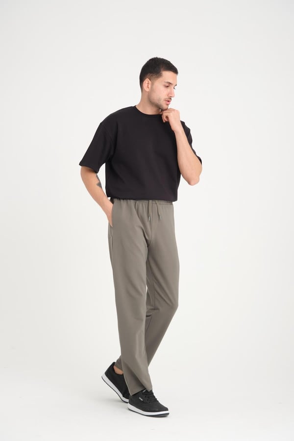İki İplik Baggy Kalıp Eşofman Altı/Pantolon - Avcı Yeşili
