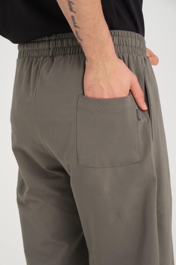 İki İplik Baggy Kalıp Eşofman Altı/Pantolon - Avcı Yeşili