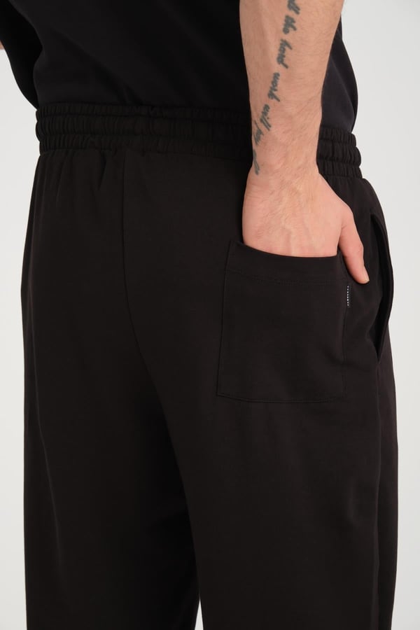 İki İplik Baggy Kalıp Eşofman Altı/Pantolon - Siyah