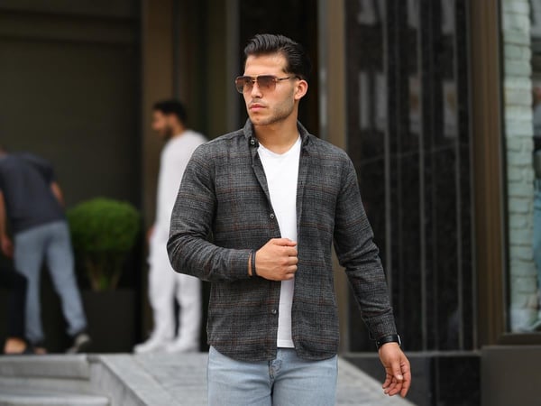 Kareli Oduncu Fit Gömlek -  Antrasit