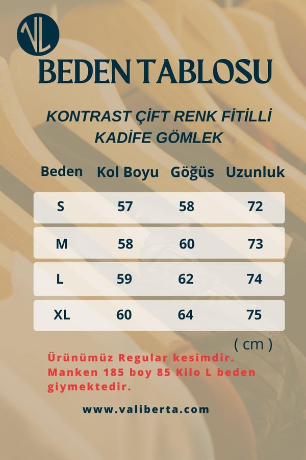 Kontrast Çift Renk Fitilli Kadife Gömlek - Açık Kiremit