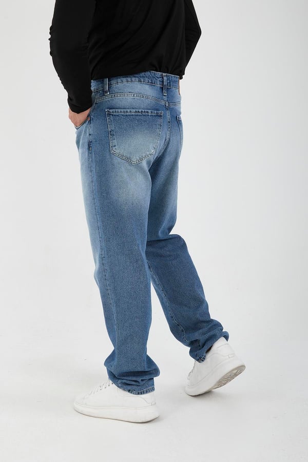 Kot Baggy Kalıp Erkek Pantolon - Mavi