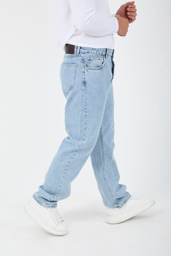 Kot Baggy Kalıp Erkek Pantolon - Taş