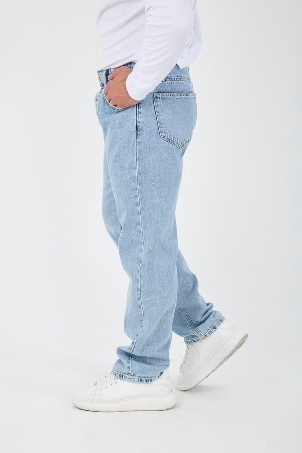 Kot Baggy Kalıp Erkek Pantolon - Taş