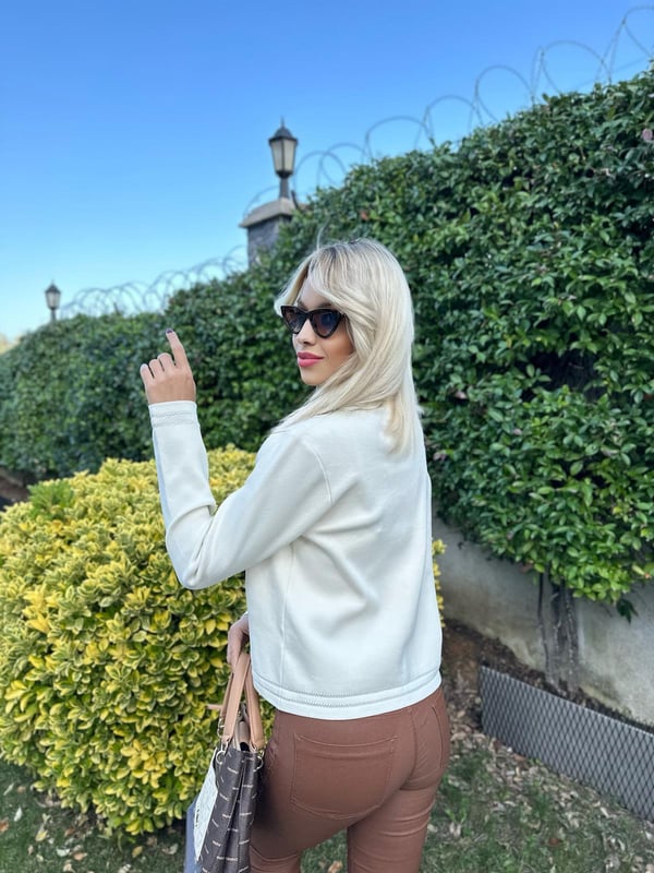 Premium Düğmeli Hırka-Ekru