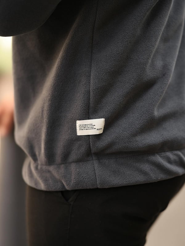 Premium Yarım Ferrmuar Polar Sweatshirt - Füme