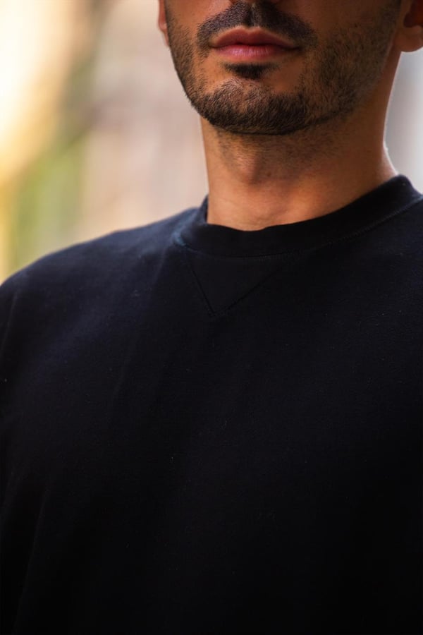Ribanalı Fit Sweatshirt - Siyah