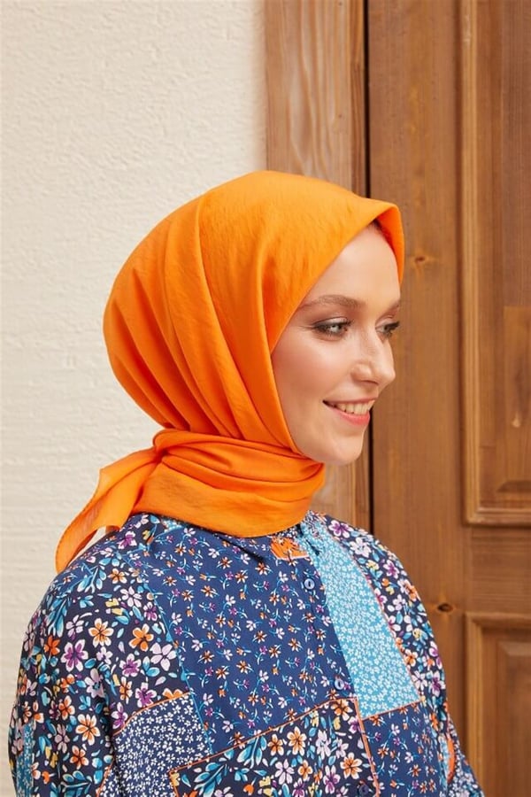 Düz İpek Viskon Eşarp Serisi OrangeDüzİpek034Şalland