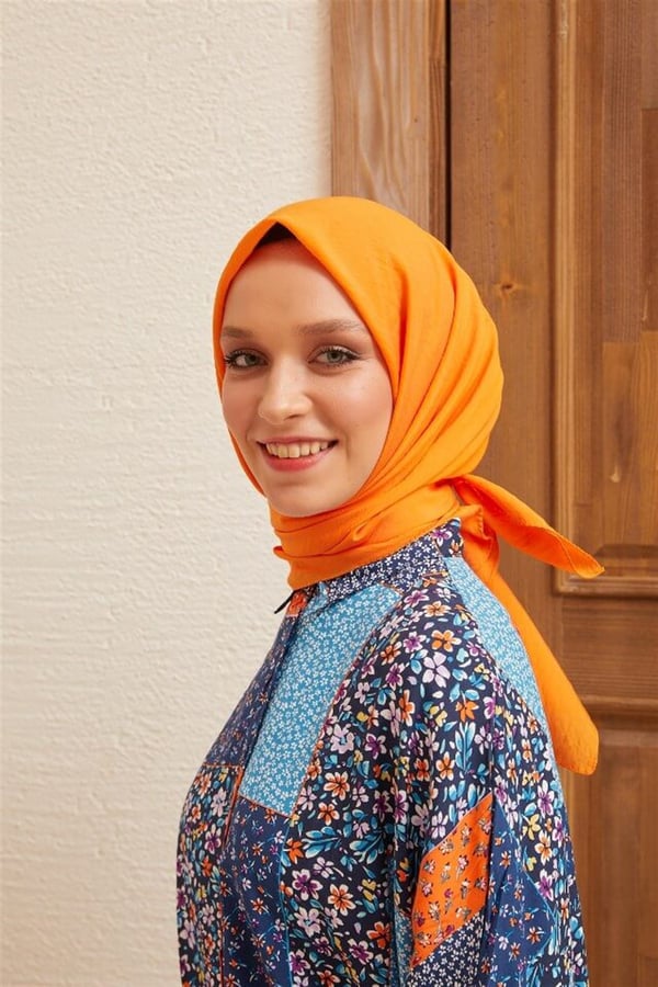 Düz İpek Viskon Eşarp Serisi OrangeDüzİpek034Şalland