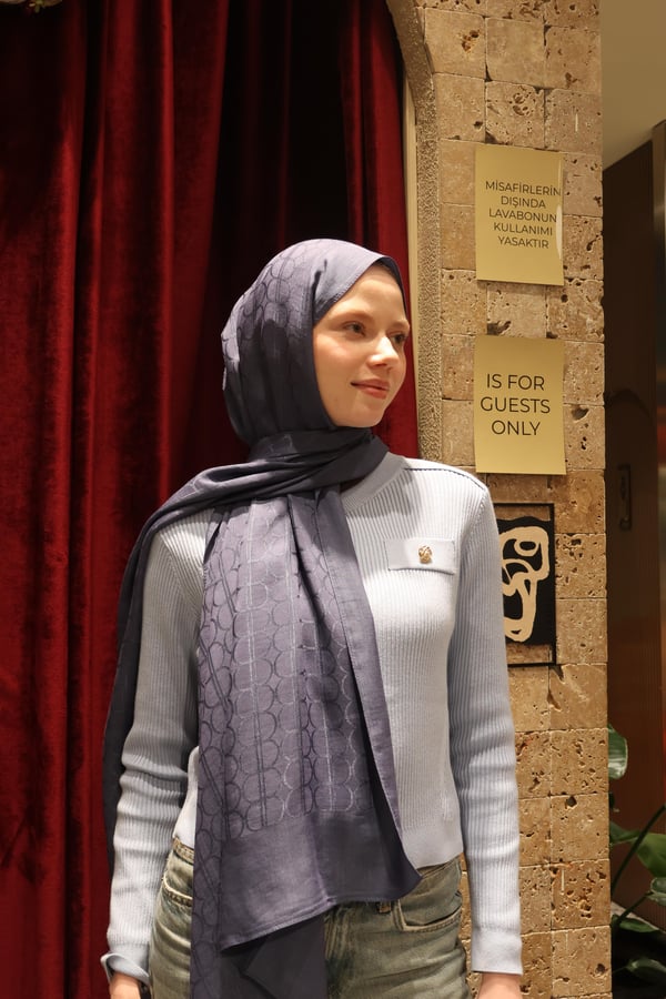 Na'i Pure D Desen Şal Kot MaviNAIPUREDDSNSAL1000Şalland