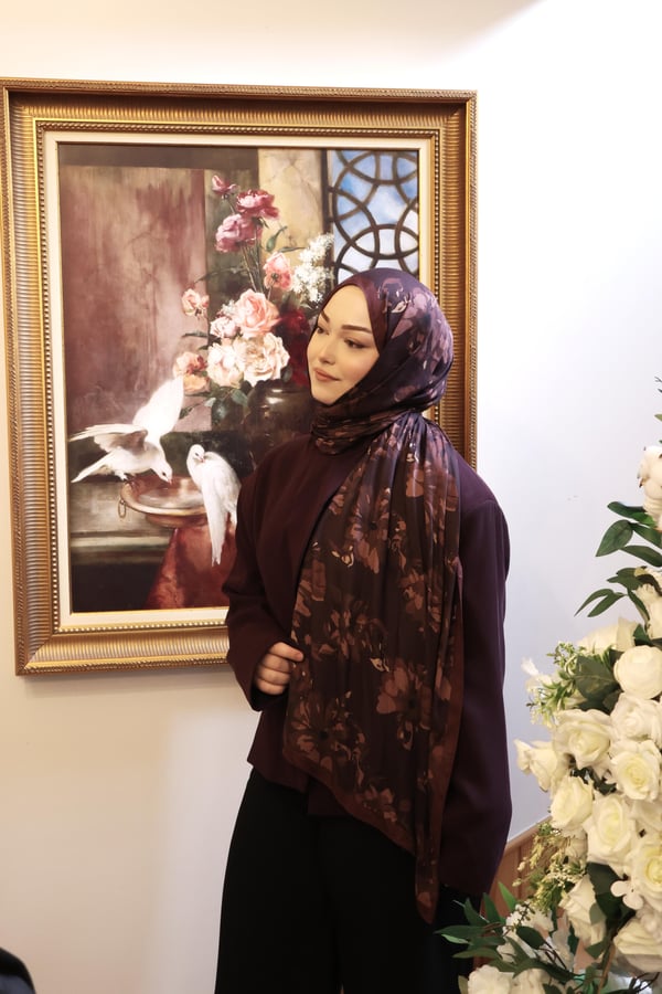 Şalland Vera Desenli Pamuk Viskon Şal BordoVERADSNPAMSAL1000Şalland