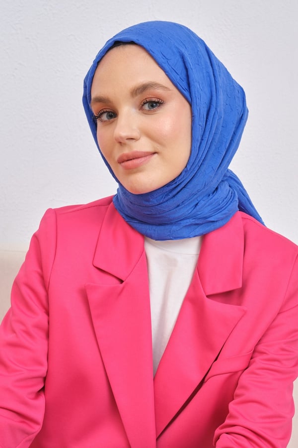 Viskon Kraş Şal Saks Mavisivskkra0013Şalland
