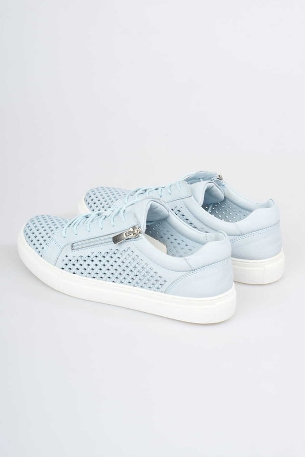 Lizbon Kadın Sneaker Mavi Hakiki Deri Comfort Yumuşak Taban Günlük Spor Ayakkabı