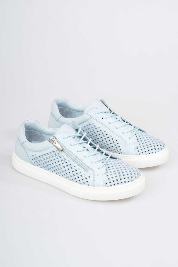 Lizbon Kadın Sneaker Mavi Hakiki Deri Comfort Yumuşak Taban Günlük Spor Ayakkabı