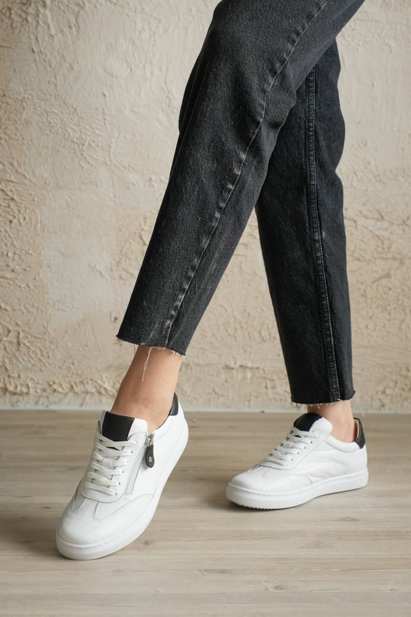 Madrid Kadın Sneaker Beyaz Hakiki Deri Comfort Yumuşak Taban Günlük Spor Ayakkabı