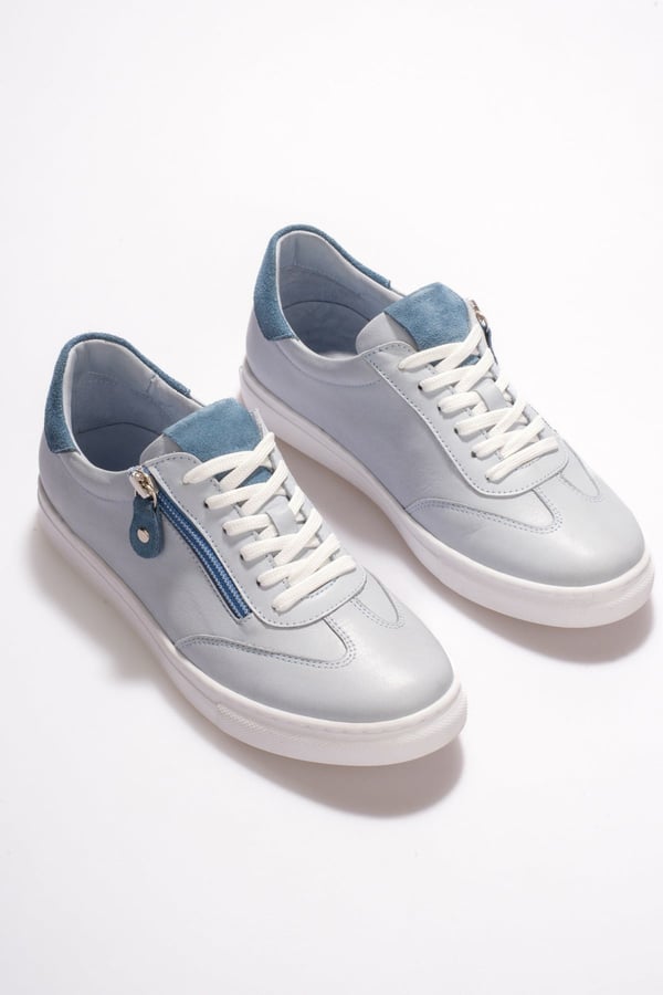 Madrid Kadın Sneaker Mavi Hakiki Deri Comfort Yumuşak Taban