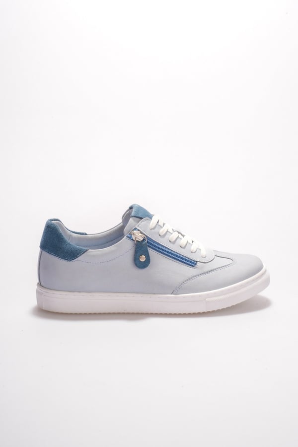 Madrid Kadın Sneaker Mavi Hakiki Deri Comfort Yumuşak Taban