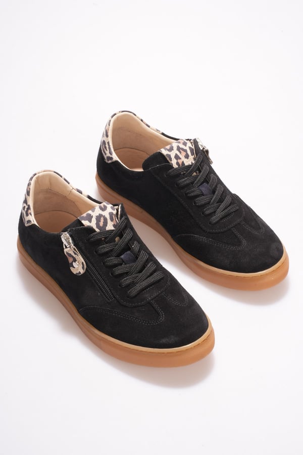 Madrid Kadın Sneaker Siyah Hakiki Deri Comfort Yumuşak Taban Günlük Spor Ayakkabı