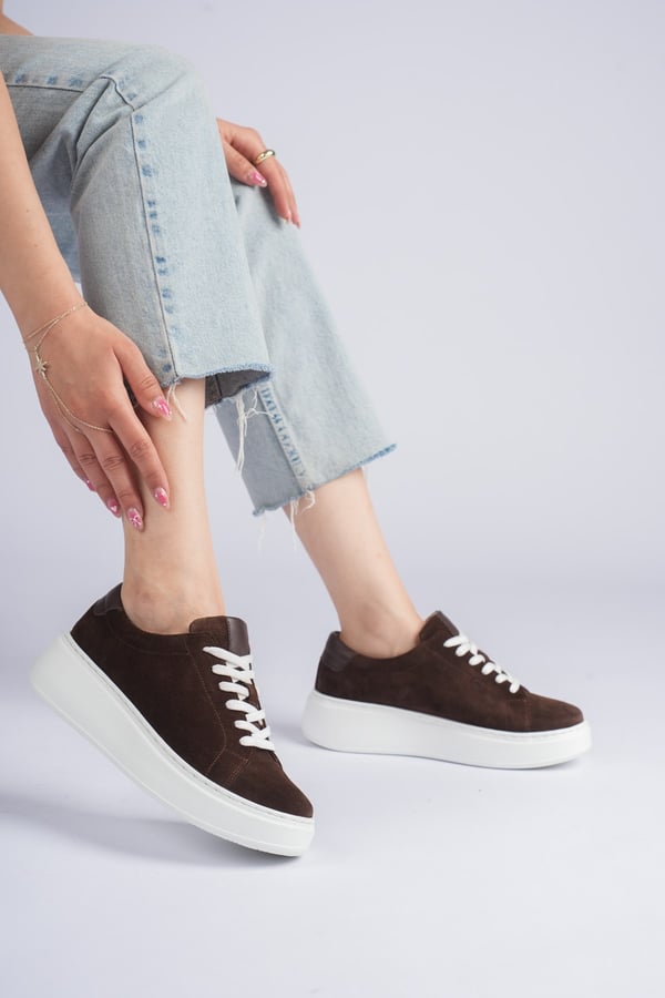Nice Kadın Sneaker Deri Süet İçi Deri Comfort Yumuşak Taban Günlük Ayakkabı