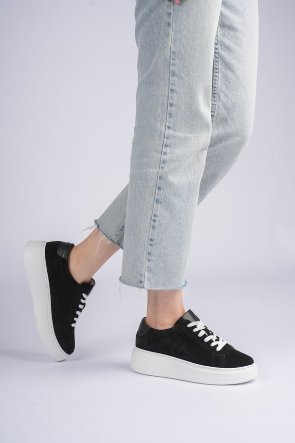 Nice Kadın Sneaker Deri Süet İçi Deri Comfort Yumuşak Taban Günlük Ayakkabı