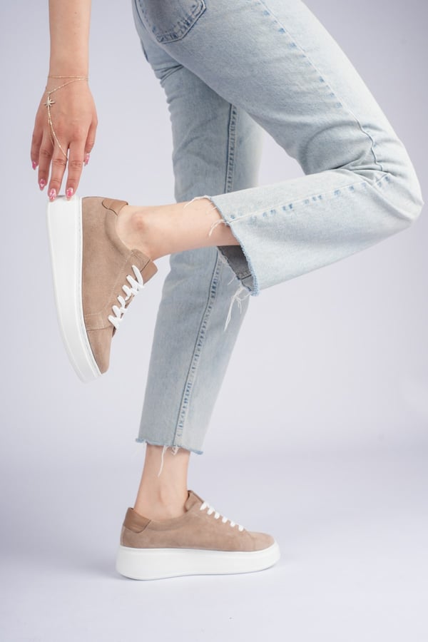 Nice Kadın Sneaker Deri Süet İçi Deri Comfort Yumuşak Taban Günlük Ayakkabı