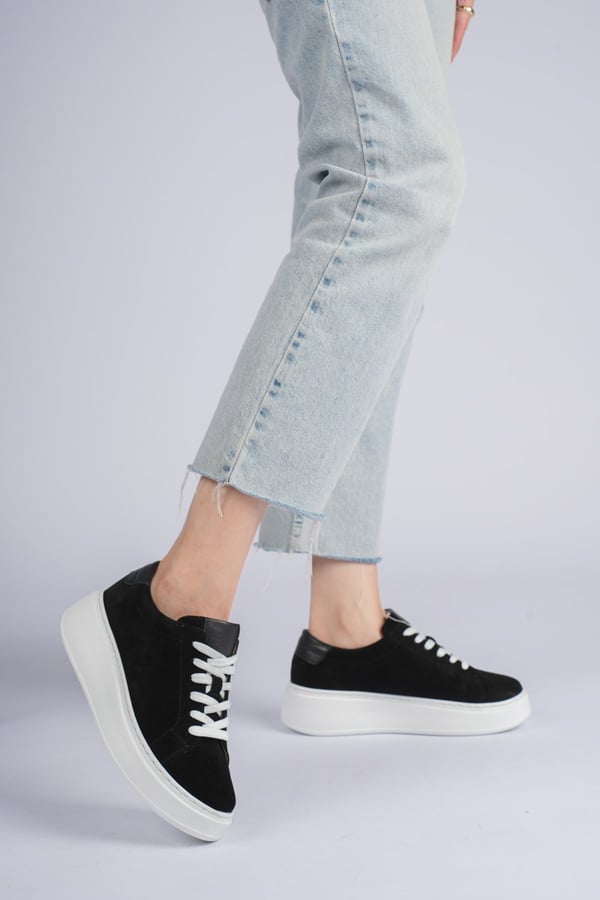 Nice Kadın Sneaker Deri Süet İçi Deri Comfort Yumuşak Taban Günlük Ayakkabı