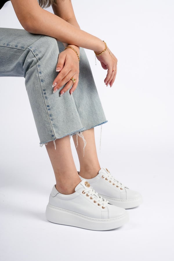 Paris Hakiki Deri Kadın Sneaker Comfort Yumuşak Günlük Spor Ayakkabı