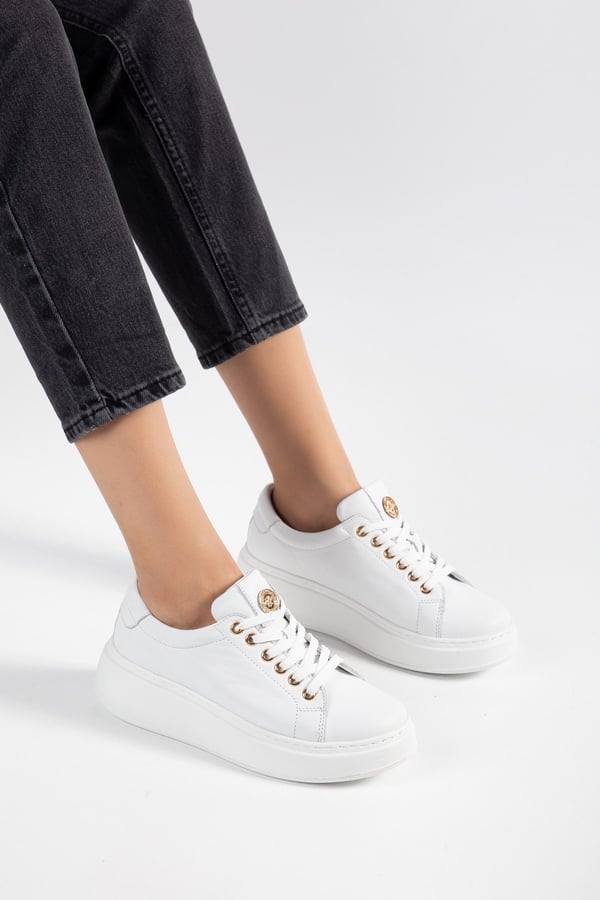Paris Hakiki Deri Kadın Sneaker Comfort Yumuşak
