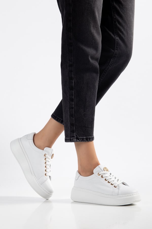 Paris Hakiki Deri Kadın Sneaker Comfort Yumuşak