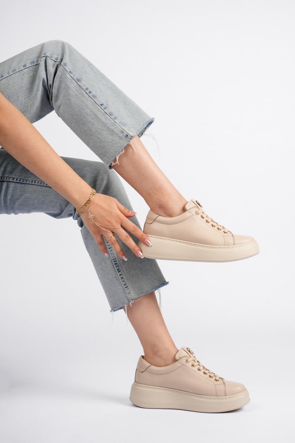 Paris Hakiki Deri Kadın Sneaker Comfort Yumuşak Günlük Spor Ayakkabı