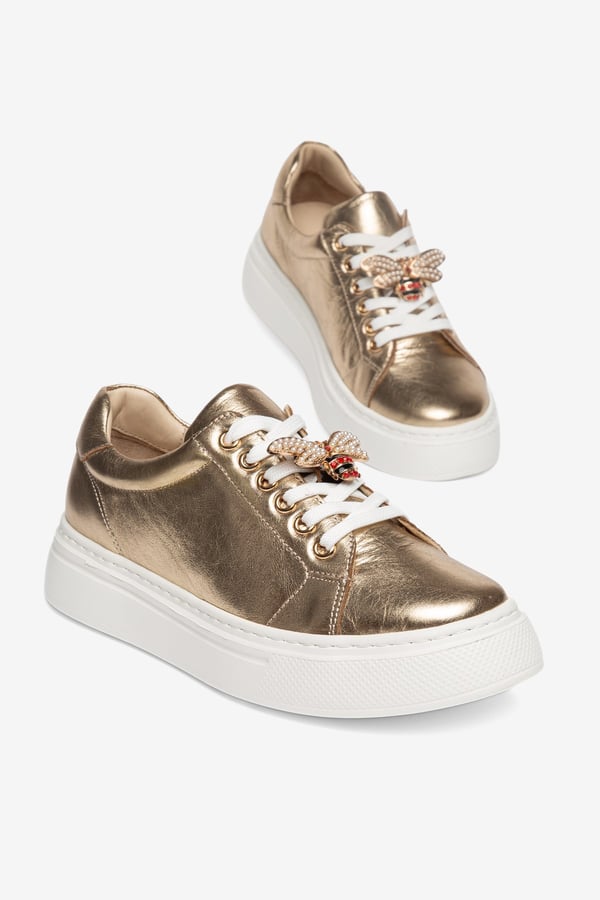 Valencia Kadın Sneaker Altın Hakiki Deri Comfort Yumuşak Taban