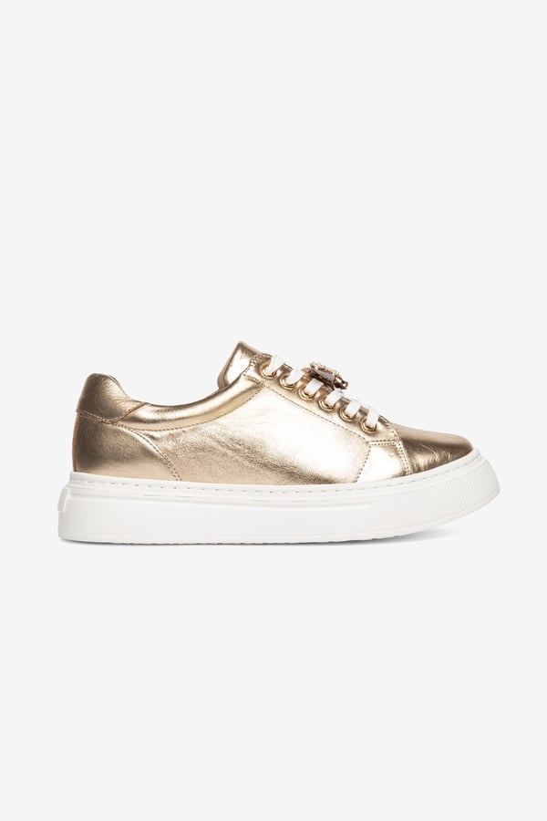 Valencia Kadın Sneaker Altın Hakiki Deri Comfort Yumuşak Taban