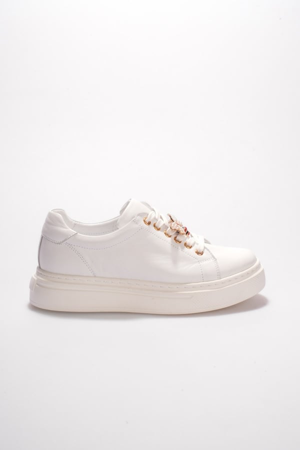 Valencia Kadın Sneaker Beyaz Hakiki Deri Comfort Yumuşak Taban Günlük Spor Ayakkabı