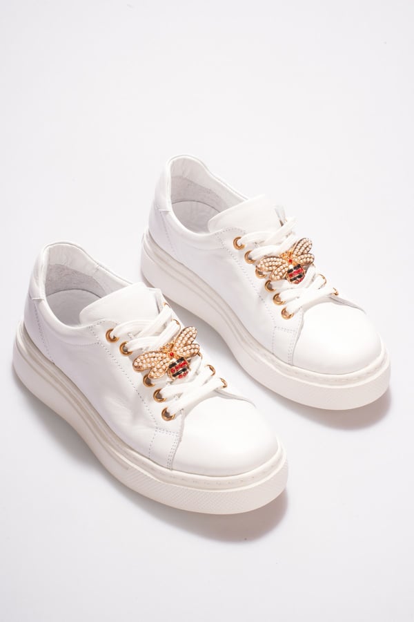 Valencia Kadın Sneaker Beyaz Hakiki Deri Comfort Yumuşak Taban Günlük Spor Ayakkabı