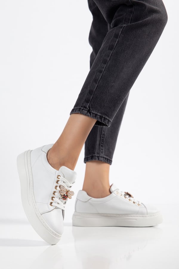 Valencia Kadın Sneaker Beyaz Hakiki Deri Comfort Yumuşak Taban