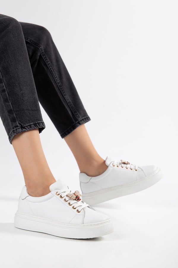 Valencia Kadın Sneaker Beyaz Hakiki Deri Comfort Yumuşak Taban