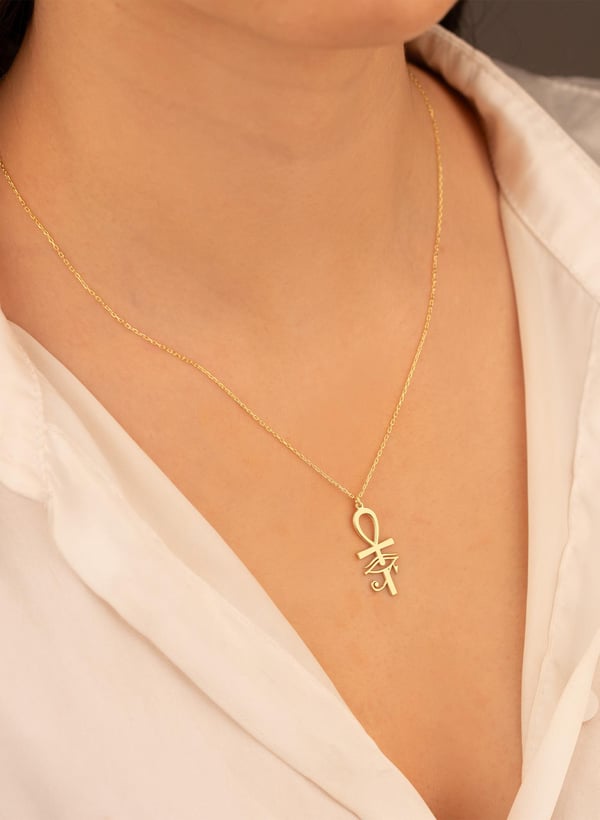 925 AYAR GÜMÜŞ NİL ANAHTAR RA KOLYE