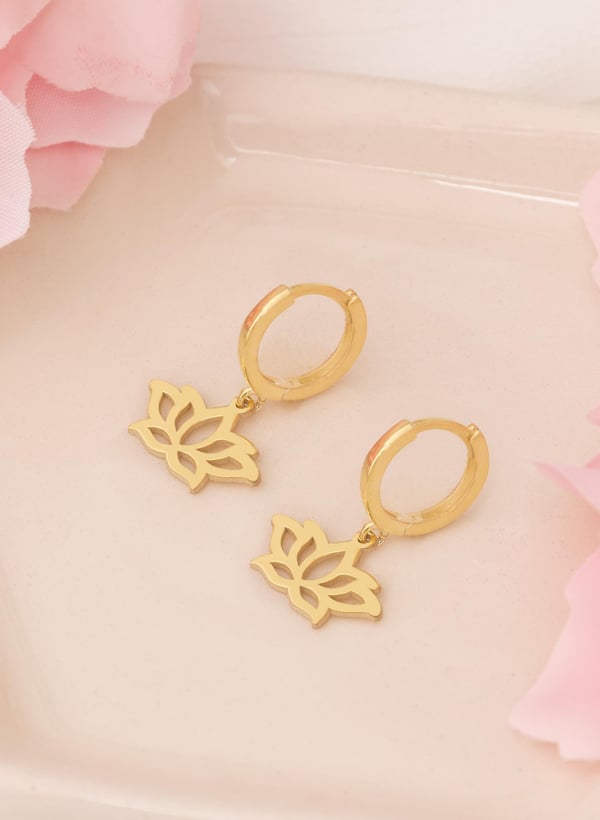 925 AYAR GÜMÜŞ SALLANTILI LOTUS ÇİÇEĞİ KÜPE