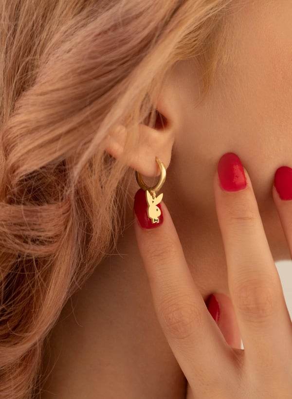 925 AYAR GÜMÜŞ SALLANTILI PLAYBOY TAVŞAN KÜPE