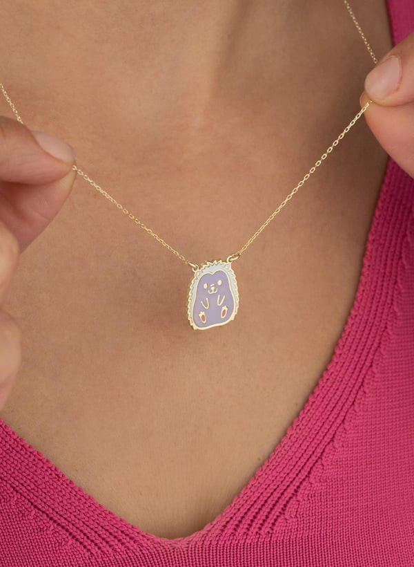 MİNELİ KİRPİ ALTIN KOLYE